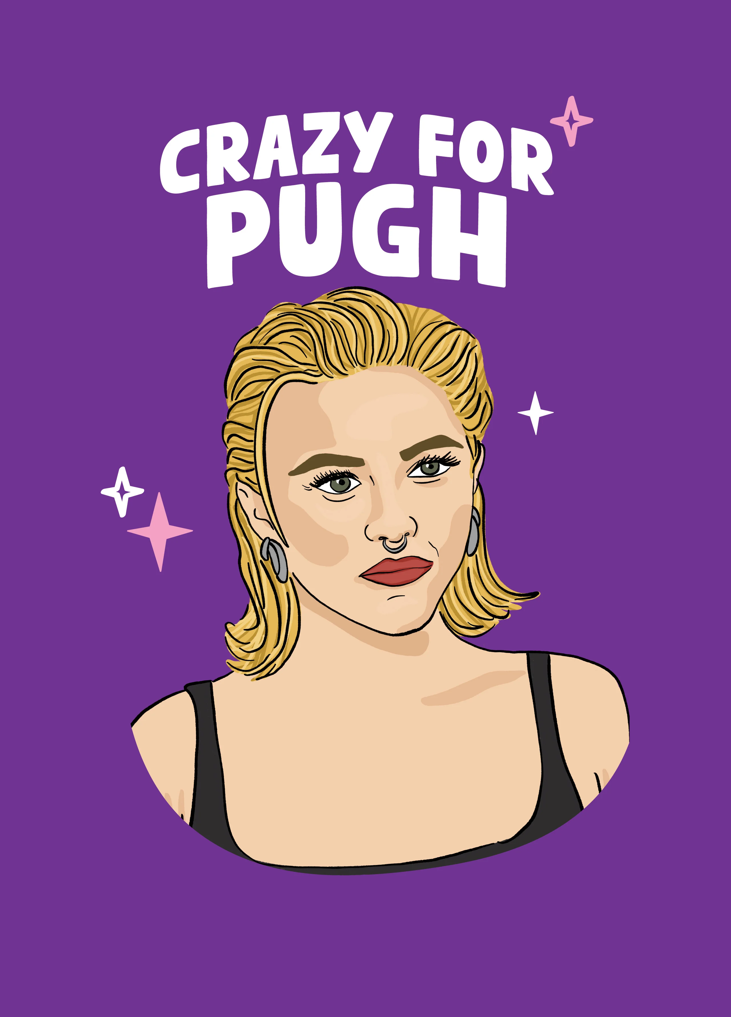 Crazy For Pugh Valentine's Card